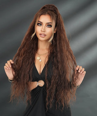 Coada păr foarte deasă Bucle Crețe 90 cm Auburn volum impresionant look elegant cu bucle definite