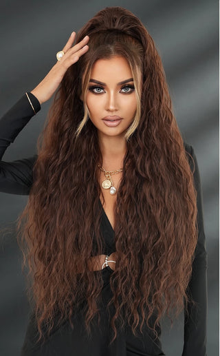 Coada păr foarte deasă Bucle Crețe 90 cm Auburn bucle dense aspect natural look bogat și plin de energie