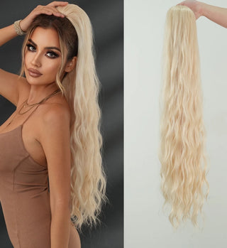 Sehr dicker lockiger Pferdeschwanz 90 cm - California Blonde