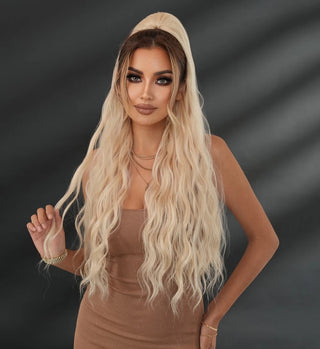 Sehr dicker lockiger Pferdeschwanz 90 cm - California Blonde