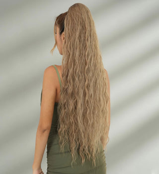 Coada Par Foarte Deasa Bucle Crete 90 Cm - Mixed Light Blonde