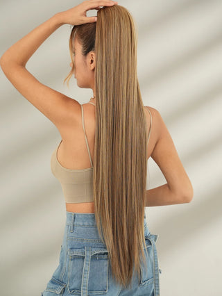 Coada par drept foarte deasa, 100 cm, light harvest blonde, ideala pentru styling profesional