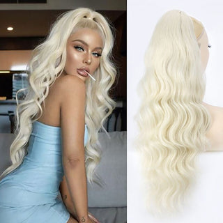 Coada Par Ondulat 70 Cm - Blond Platinat