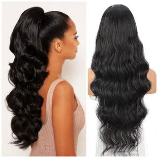 Coada Par Ondulat 70 Cm - Negru Intens