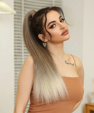 Star Collection Ombre Light Satin Ponytail - Light Blonde