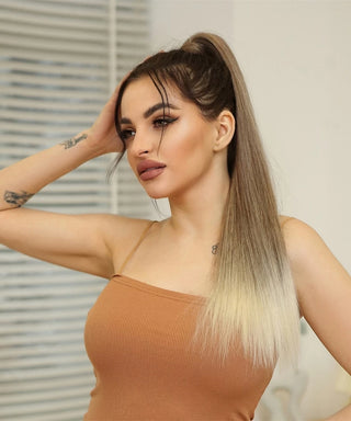 Star Collection Ombre Light Satin Ponytail - Light Blonde