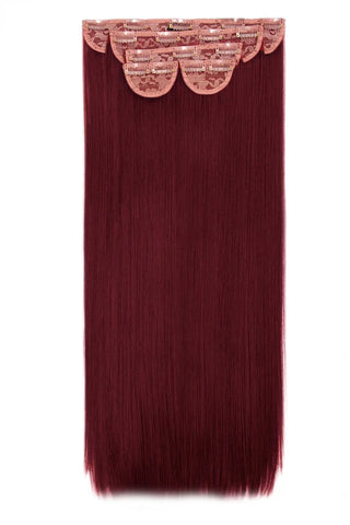 Extensii Clip - On Luxe Collection 70 Cm ( 350 Gr ) - Burgundy