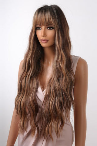 NATURAL LONG WAVES BROWN WIG